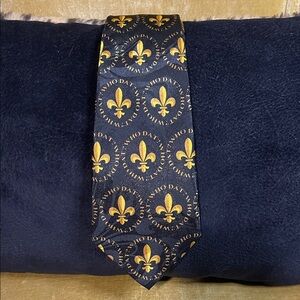 New Orleans Saints. “Who Dat”  Black and Gold Fleur-de-Lis Men's Tie